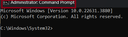 Administrator: Command Prompt